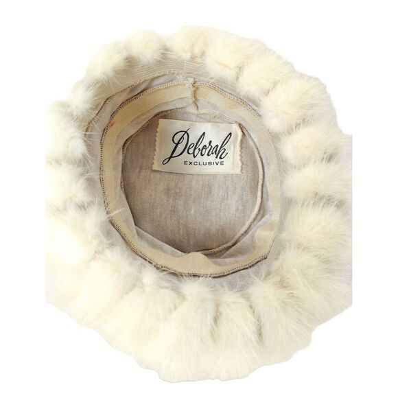 Vintage 50s Deborah Exclusive Beige Genuine Mink Fur Hat Fuzzy Winter Cap - Picture 9 of 11